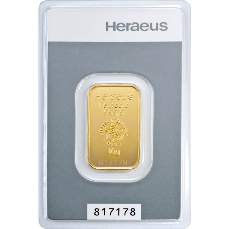 10 g Kinebar Goldbarren Heraeus