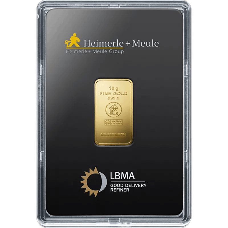 10 g Goldbarren Heimerle & Meule