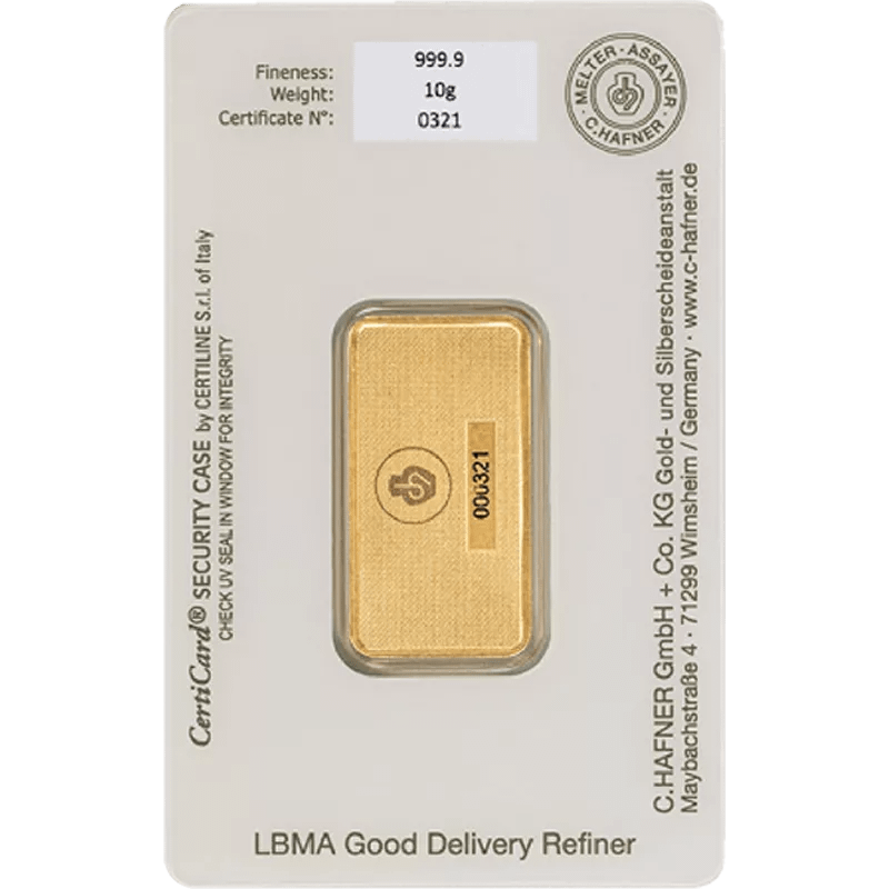 10 g Goldbarren C. Hafner – Bild 2