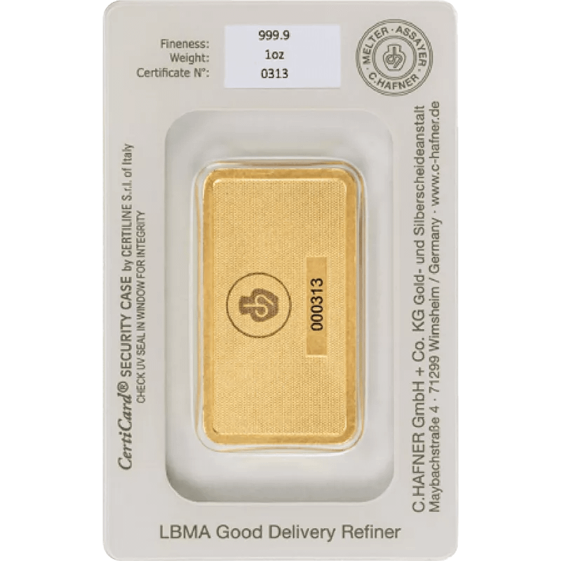 1 Unze Goldbarren C. Hafner - geprägt – Bild 2