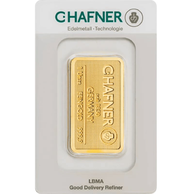 1 Unze Goldbarren C. Hafner - geprägt
