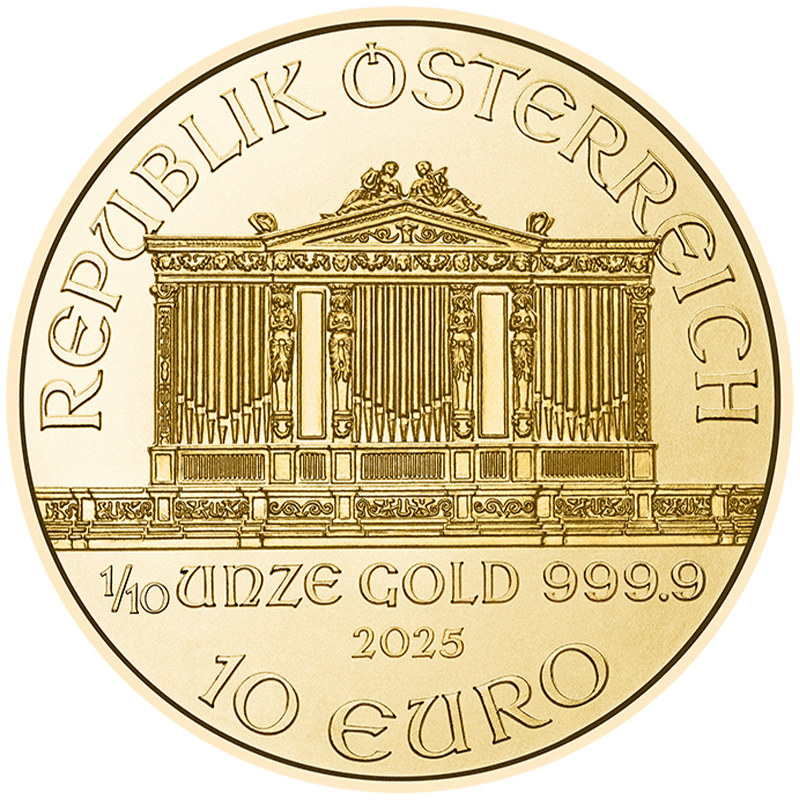 1/10 Unze Gold Wiener Philharmoniker 2025