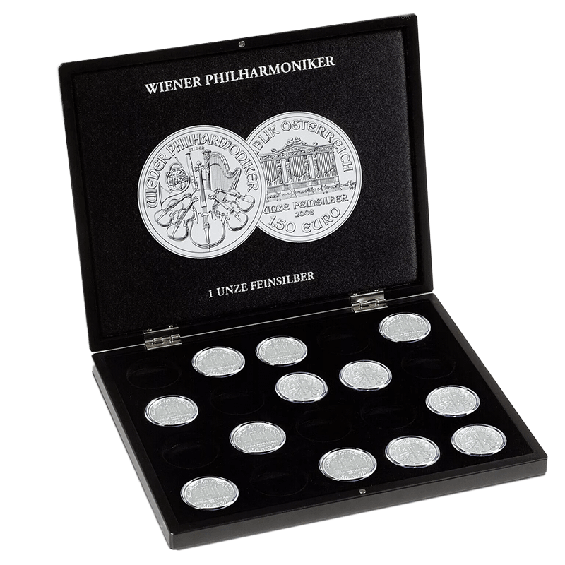 Münzkassette VOLTERRA, 20 Silbermünzen “Philharmoniker”