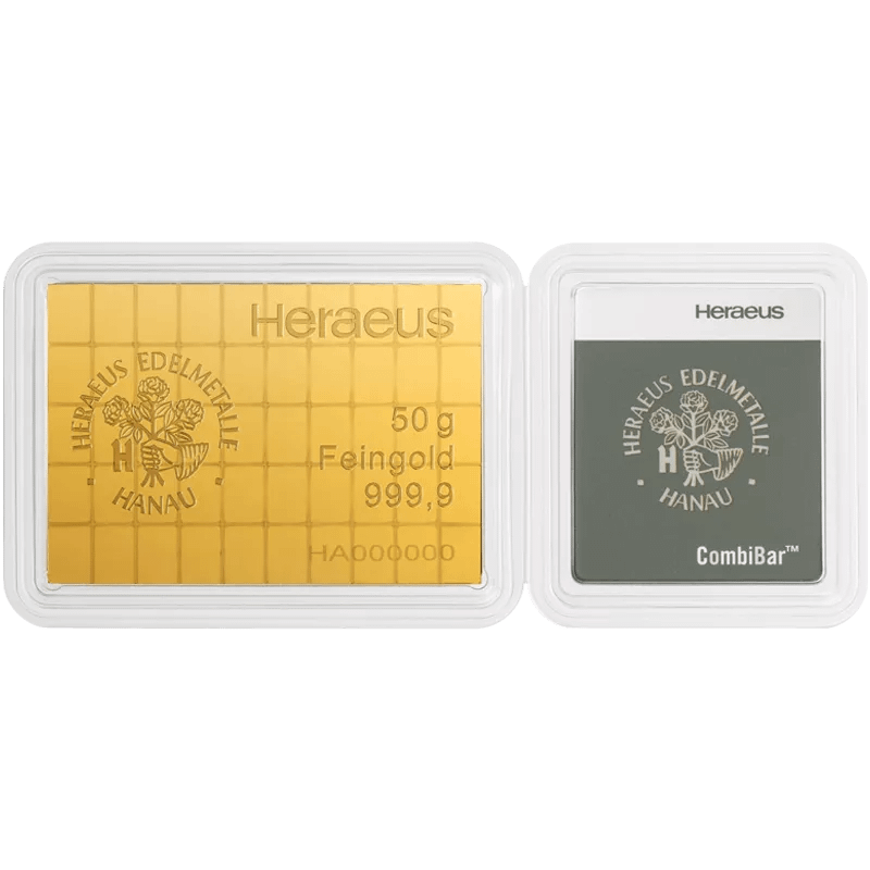 50 x 1g Tafelbarren Heraeus – Bild 2